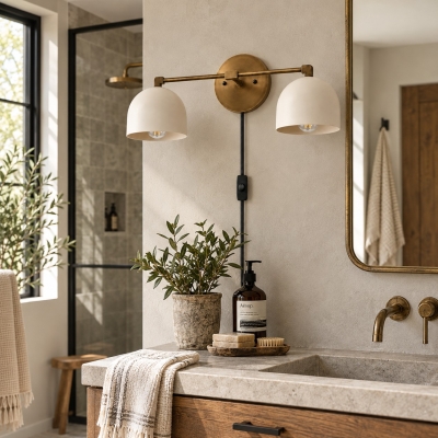 Metio Dome Mid-Century Metal Plug-In Wandlamp