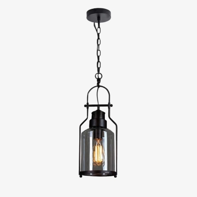 L&aacute;mpara colgante Lirra Vintage de hierro y cristal - L&aacute;mpara de techo de estilo industrial para bares y hogares U20