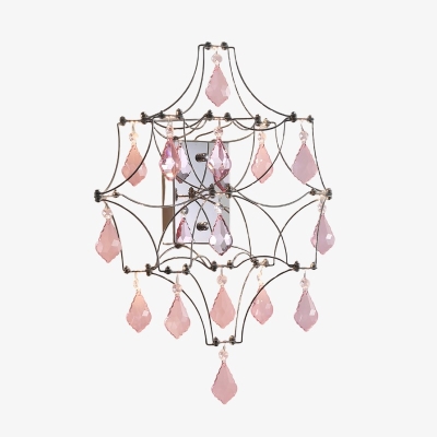 Crynora Crystal Cascade Wandleuchte - Funkelnde LED-Leuchte mit Gl&uuml;hw&uuml;rmchen-Effekt f&uuml;r Schlafzimmer oder Wohnzimmer