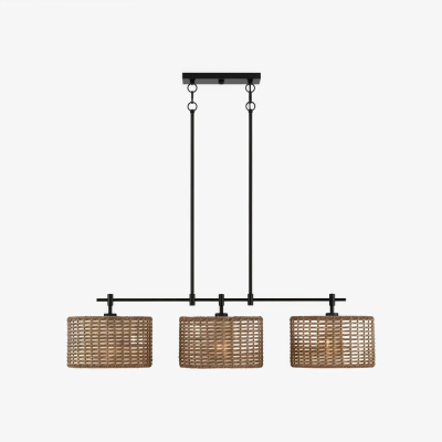 Suspension Ravelo Rustic Drum au design sculptural en m&eacute;tal, id&eacute;ale pour les salles &agrave; manger et les salons.
