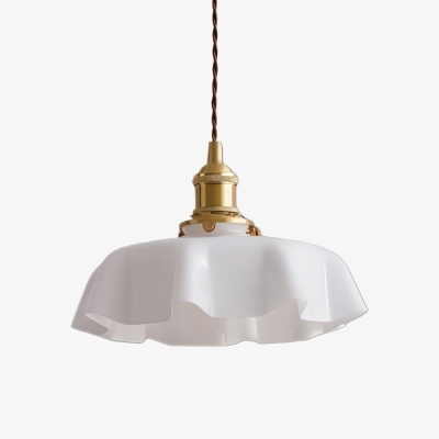 L&aacute;mpara colgante Aluneroa de flores de inspiraci&oacute;n vintage con silueta curva suave para iluminaci&oacute;n interior.