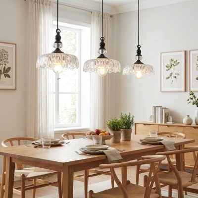 Verdoma Flower glazen hanglamp - Vintage bloemendesign voor woon- en eetkamer U01