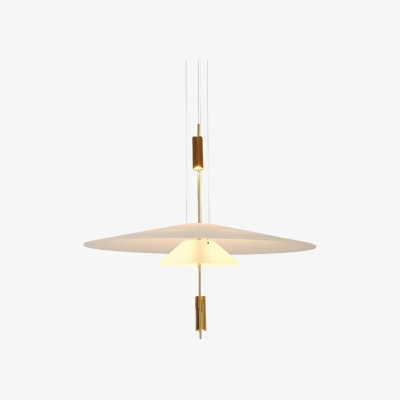 L&aacute;mpara colgante multicapa Plumeo Flamingo: luminaria minimalista para salones modernos N54