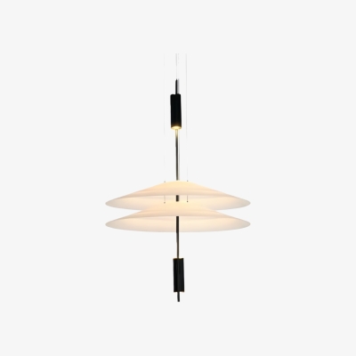 L&aacute;mpara colgante multicapa Plumeo Flamingo: luminaria minimalista para salones modernos N54