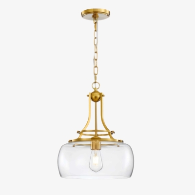 L&aacute;mpara colgante vintage Lirra con c&uacute;pula de cristal transparente - Estilo industrial cl&aacute;sico para entrada U10