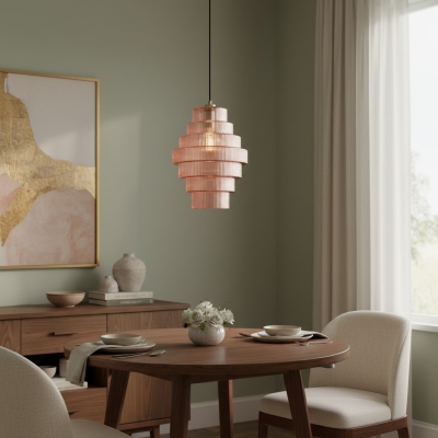 Wisząca lampa Kaleon Retro Glass &ndash; szklane akcenty w stylu art d&eacute;co do jadalni i salonu