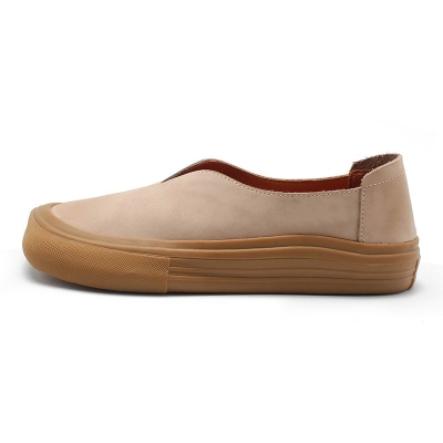 Mocasines planos de piel nobuk con punta cuadrada para mujer, hechos a mano en 5 colores