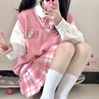 Leuk, oversized roze vest ge&iuml;nspireerd op My Melody.