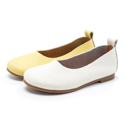 Zapatos planos de piel aut&eacute;ntica sin cordones para mujer, hechos a mano, en 8 colores