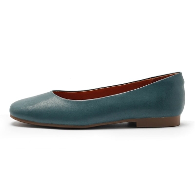 Zapatos planos de piel aut&eacute;ntica sin cordones para mujer, hechos a mano, en azul, blanco, negro, amarillo y marr&oacute;n.