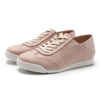 Zapatillas de deporte Army Trainer de cuero para mujer - Beige/Gris/Albaricoque/Negro/Rosa