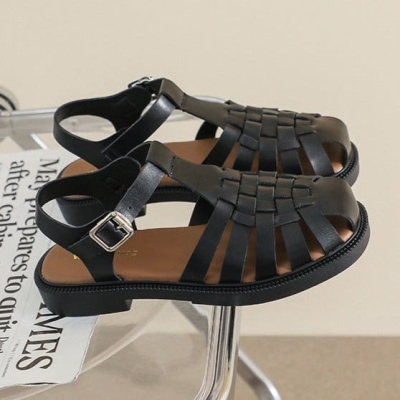 Sandalias de pescador informales con punta cerrada para mujer
