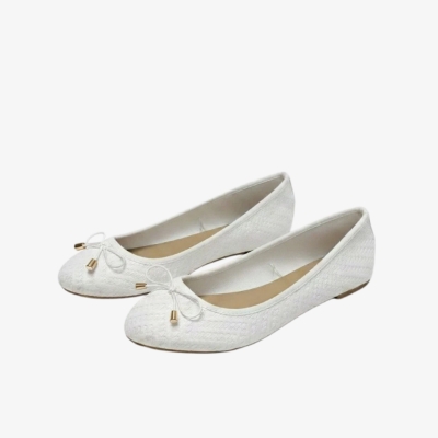 Zapatos planos minimalistas con detalle de lazo, transpirables y ligeros para uso diario - N45