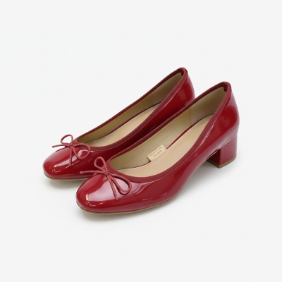Zapatos de ballet elegantes con lazo y tac&oacute;n ancho, zapatos de tac&oacute;n ancho acolchados para mujer - N31