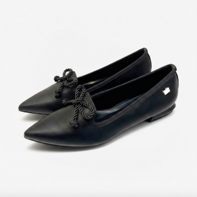 Zapatos planos casuales con lazo cl&aacute;sico y estructura flexible para mujer - N51