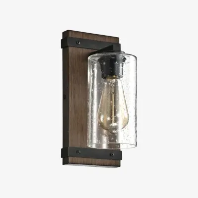 Aplique de pared de cristal industrial vintage