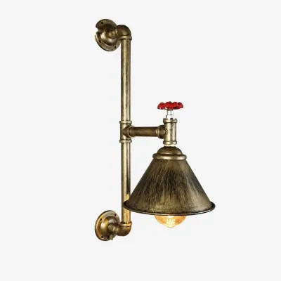 Aplique de pared industrial vintage con tuber&iacute;as