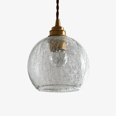Lampa wisząca z mosiężnego szkła Crackle