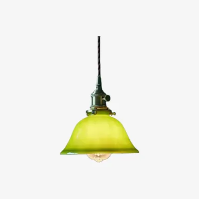 Lampa wisząca z zielonego szkła w stylu vintage