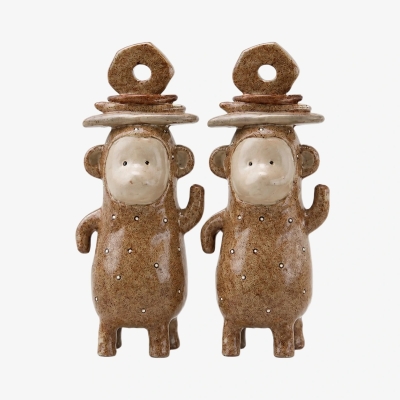 Textured Resin Animal Figurine Shelf Decor