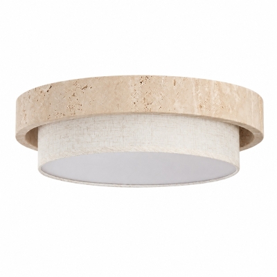 Plafonnier encastr&eacute; en tissu travertin