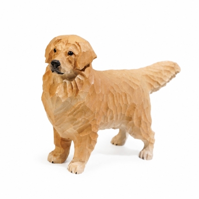 Carved Golden Retriever Desk Ornament