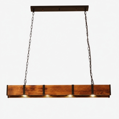 Suspension de bar rustique en bois avec spots int&eacute;gr&eacute;s