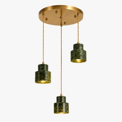 Green Jade 3-Light Linear Pendant Light