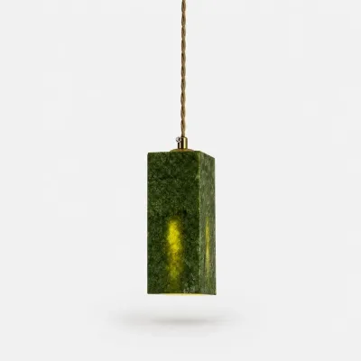 Suspension vintage fran&ccedil;aise en jade vert