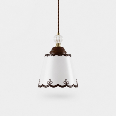 Vintage Hand-Painted Ceramic Pendant Light