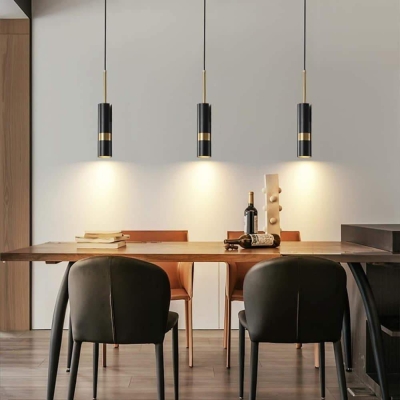 Czarno-złota metalowa lampa wisząca na stałe