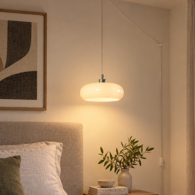 Potivus Sculptural Glass Plug-In Pendant Light
