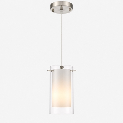 Moderne Doppelglas-Pendelleuchte mit Chrom-Finish