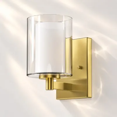 Moderne Doppelglas-Wandleuchten, 2er-Set