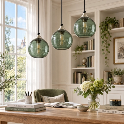 Bubble Glass Globe 3 &ndash; einzelne Pendelleuchte mit verstellbarem Kabel