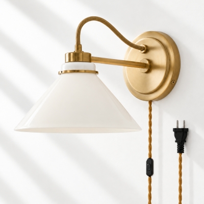 Aurenza Curved Arm Cone Wall Sconce