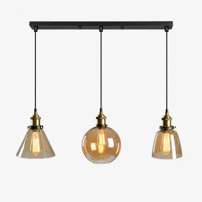 Suspension en verre de style industriel