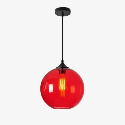 Suspension globe en verre gris fum&eacute;