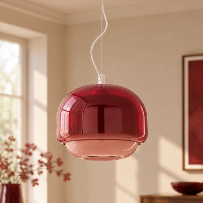 Pericles Zweifarbige Pendelleuchte aus farbigem, strukturiertem Glas mit mattiertem Diffusor f&uuml;r Ess- und Schlafzimmer, 30,5 cm / 12 Zoll