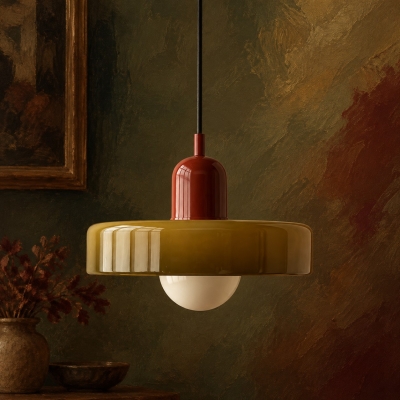Suspension en verre Morandi Disc Orb pour salle &agrave; manger et salon