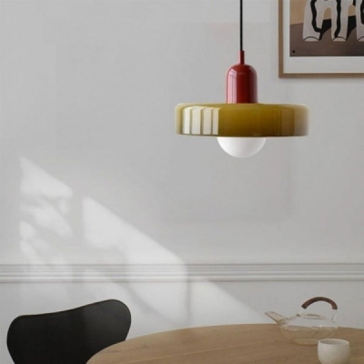 Suspension en verre Morandi Disc Orb pour salle &agrave; manger et salon
