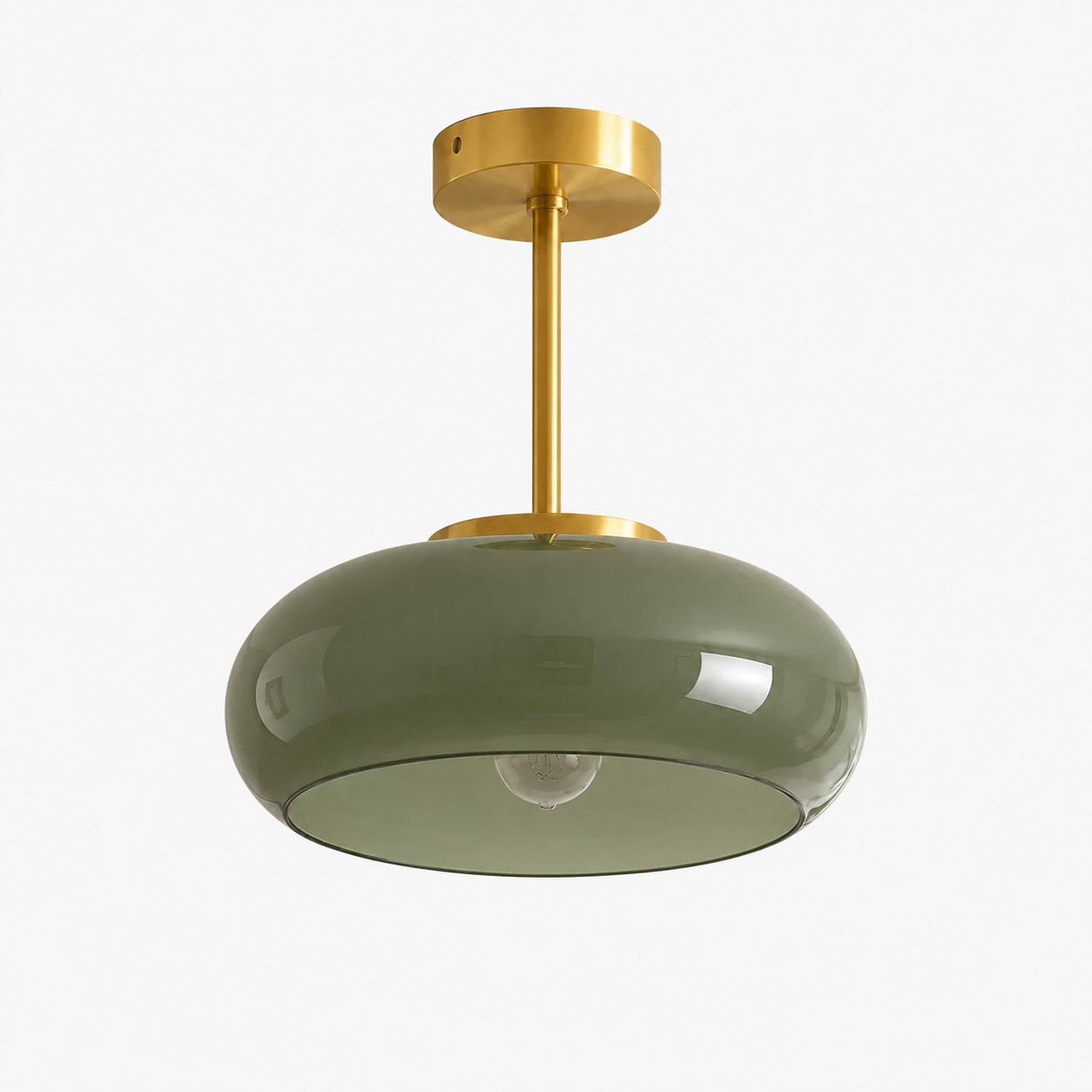 Plafonnier rond moderne en verre Bauvia, style Bauhaus &eacute;pur&eacute;, &eacute;clairage d'ambiance confortable N63