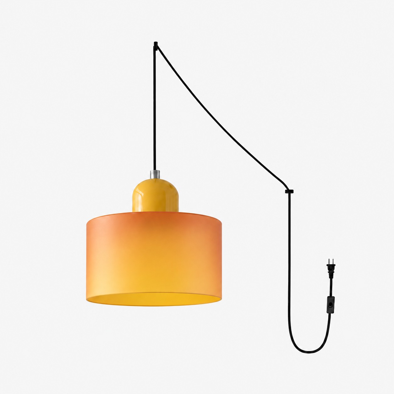 Mid‑Century Macaron Plug‑in Swag Pendant Light - Colorful Shade Hanging Lamp for Home Decor