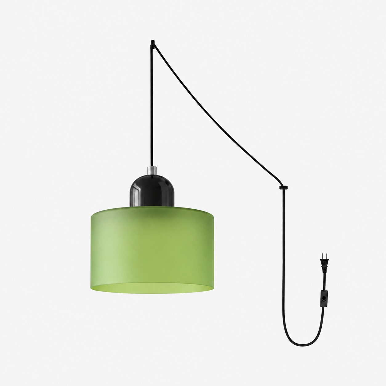 Mid‑Century Macaron Plug‑in Swag Pendant Light - Colorful Shade Hanging Lamp for Home Decor