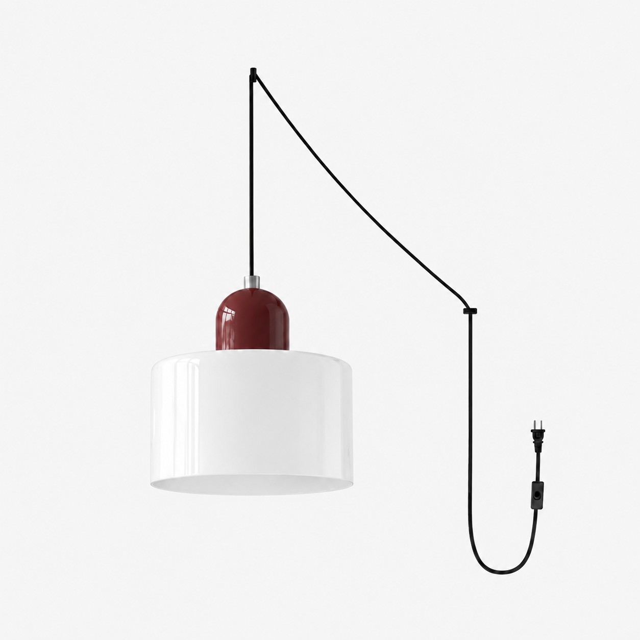 Mid‑Century Macaron Plug‑in Swag Pendant Light - Colorful Shade Hanging Lamp for Home Decor