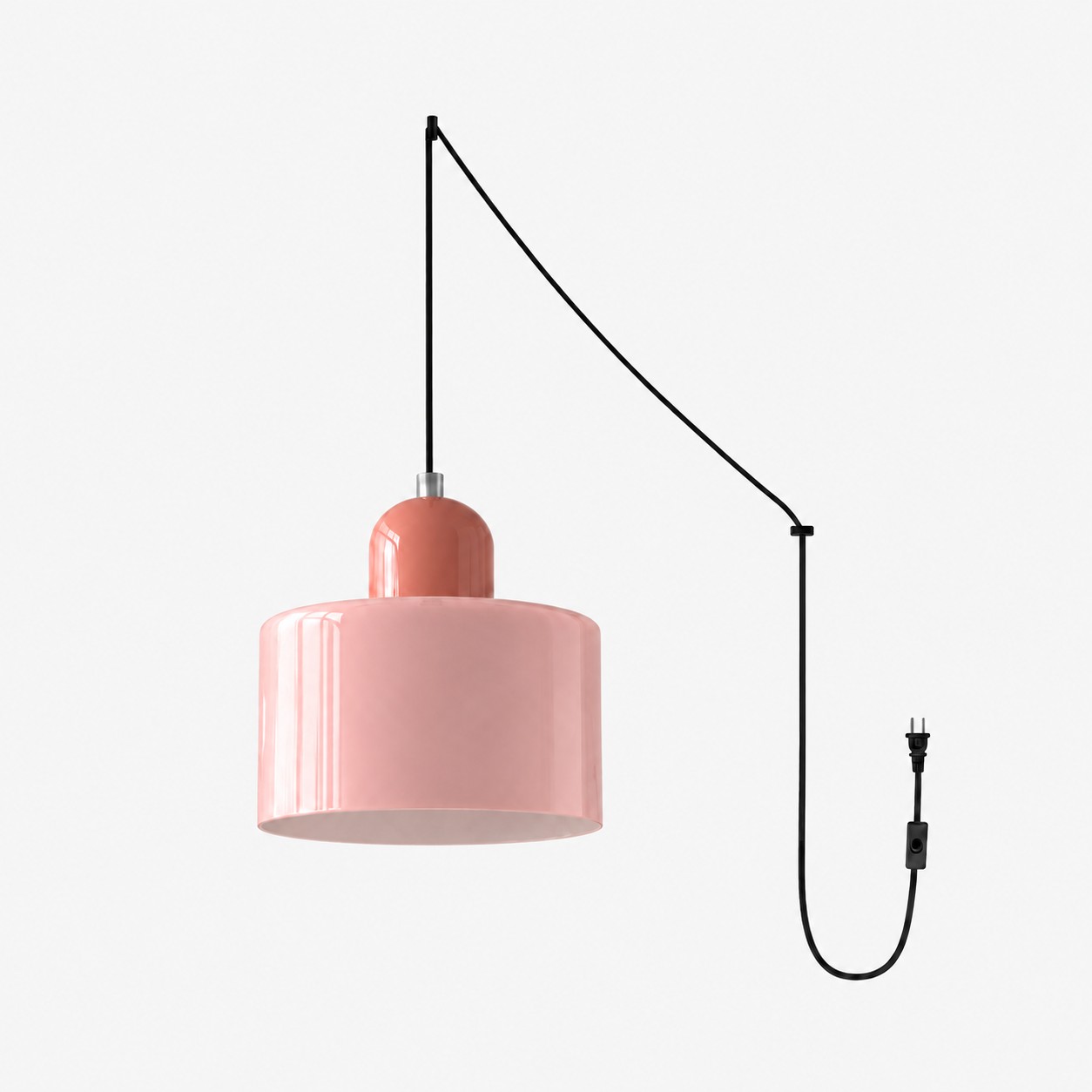 Mid‑Century Macaron Plug‑in Swag Pendant Light - Colorful Shade Hanging Lamp for Home Decor