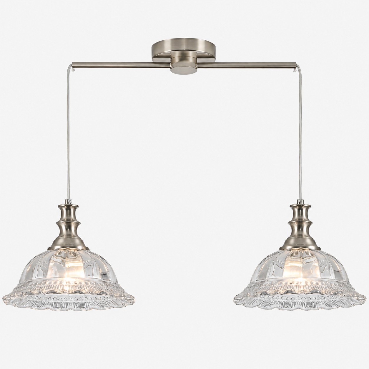 Lampada a sospensione vintage in vetro scanalato per cucina e sala da pranzo