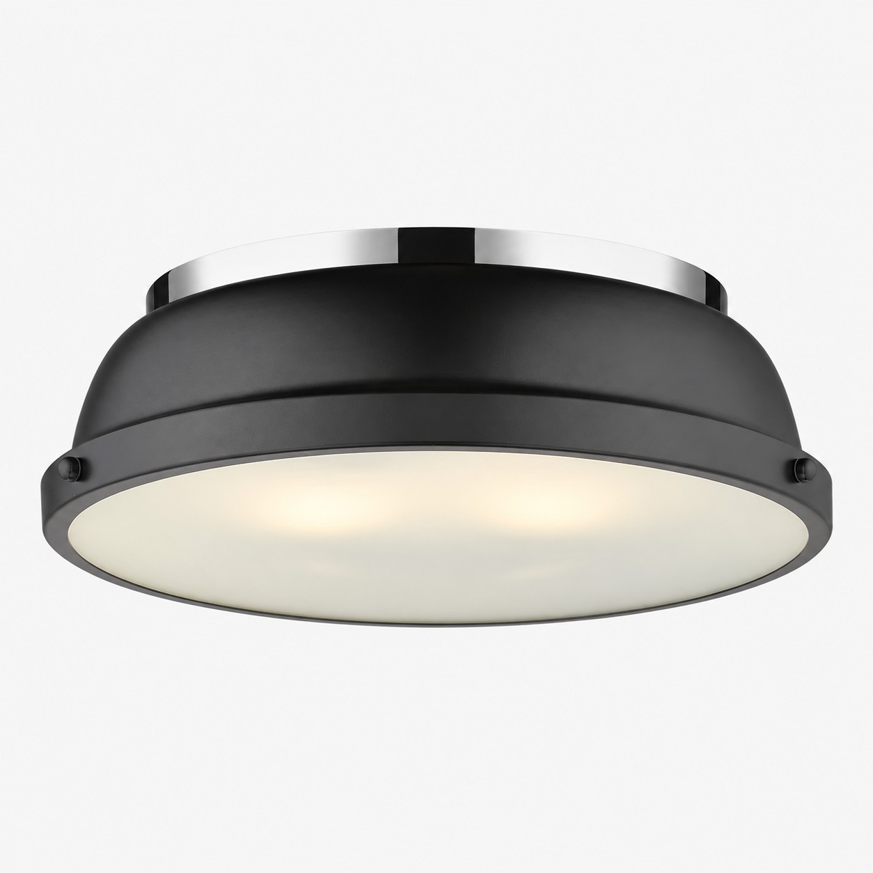 Metal Flush Mount Ceiling Fixture with Frosted Diffuser