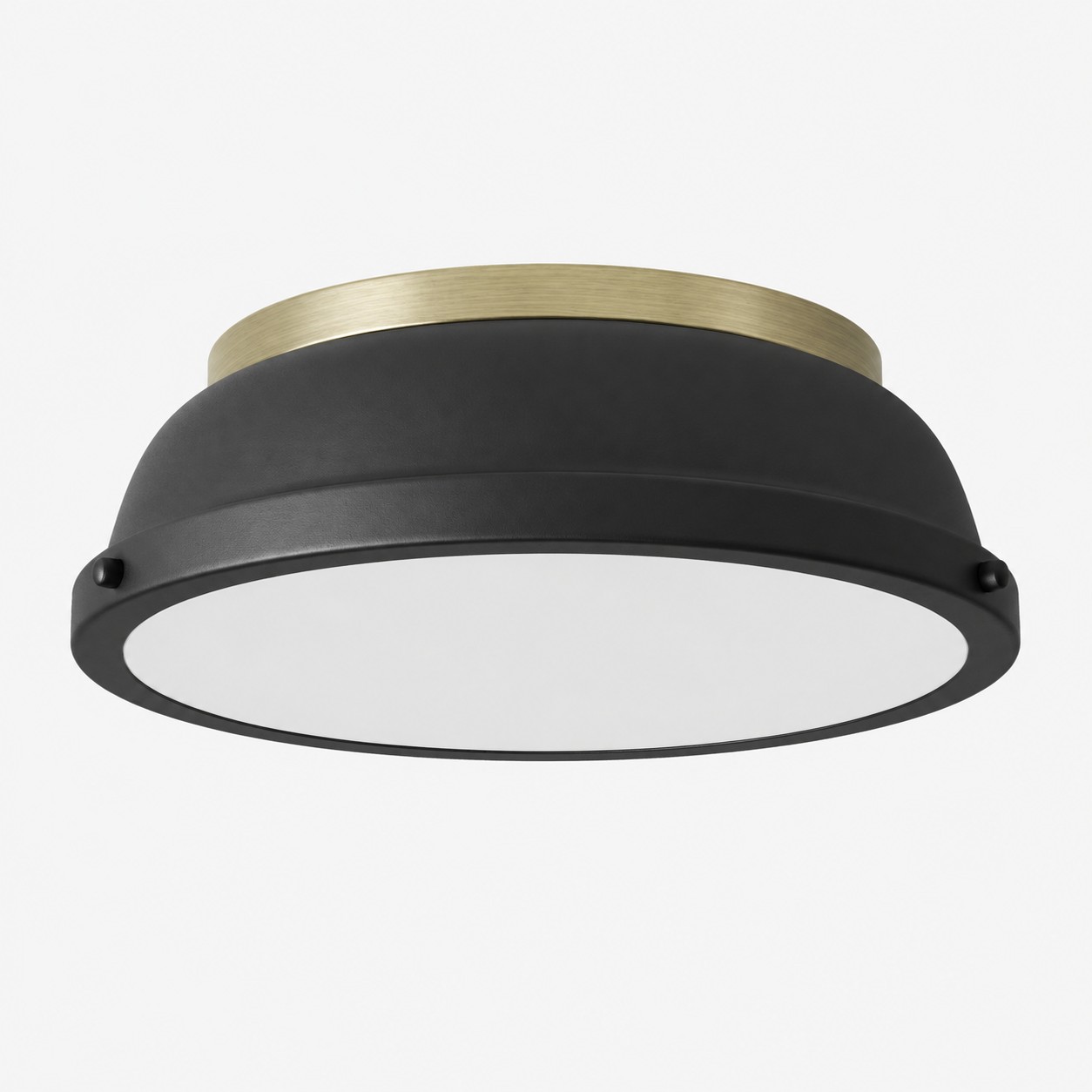Metal Flush Mount Ceiling Fixture with Frosted Diffuser