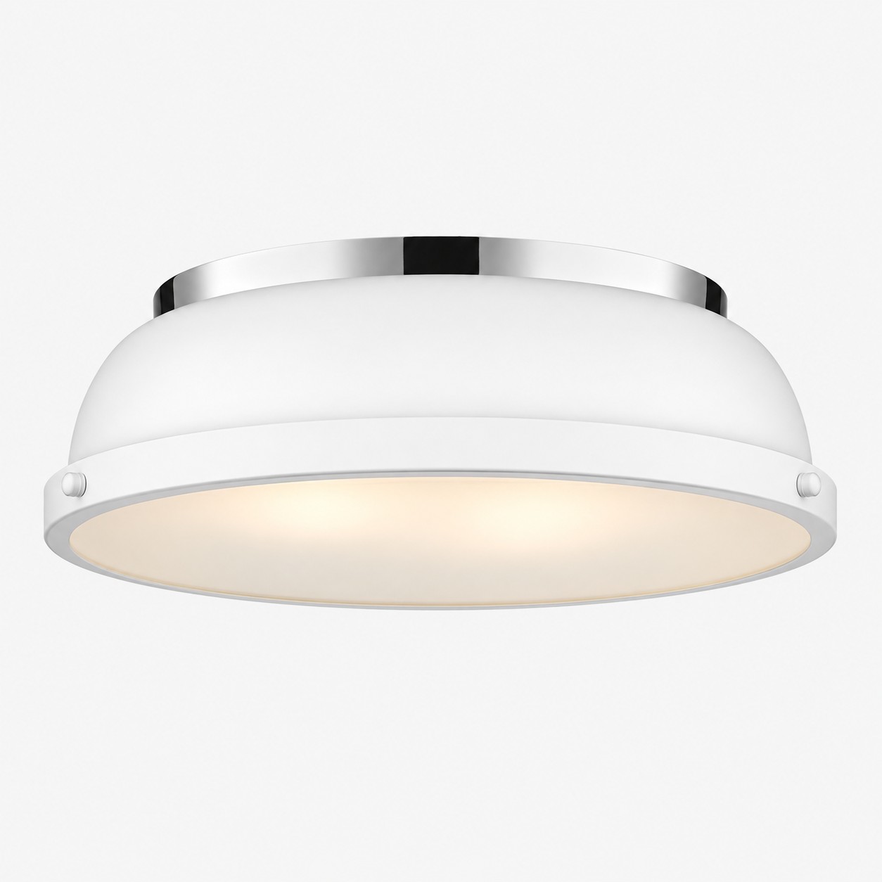 Metal Flush Mount Ceiling Fixture with Frosted Diffuser